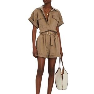 FRAME Arie Belted Utility Romper Size Medium
